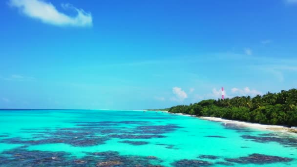 Tropický Zelený Ostrov Lemovaný Tyrkysovým Mořem Úžasná Příroda Dominikánské Republiky — Stock video