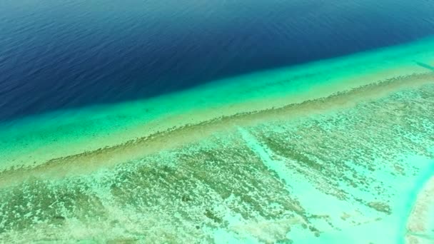 Aguas Someras Verdes Con Aguas Profundas Azules Situación Verano Bahamas — Vídeo de stock
