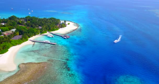 Vista Aérea Ilha Mar Azul Vibrante Viajar Para Bora Bora — Vídeo de Stock