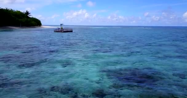Ήσυχη Θέα Στη Θάλασσα Ηλιόλουστη Φύση Του Μπαρμπάντος Καραϊβική — Αρχείο Βίντεο