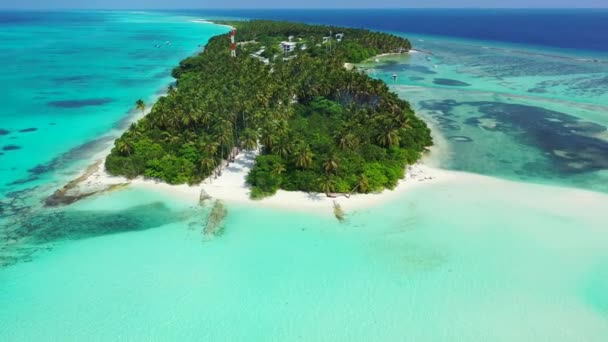 Вид Воздуха Зеленый Остров Летняя Поездка Доминиканскую Республику Карибский Бассейн — стоковое видео