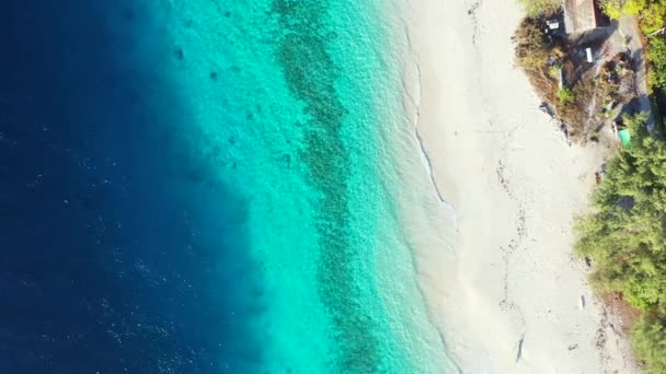 Vedere Top Stațiunii Vară Exotice Apă Transparentă Plajă Nisip Indonezia — Videoclip de stoc