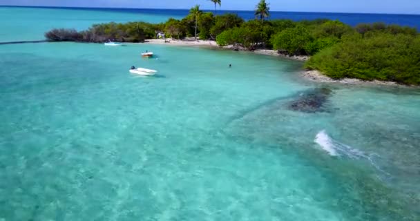 Luchtfoto Eiland Uitzicht Middag Tropisch Karakter Van Bahama Caribisch Gebied — Stockvideo