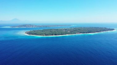 Hava deniz manzarası doğal arka plan. Endonezya, Bali 'de tropikal tatilin tadını çıkarıyorum..