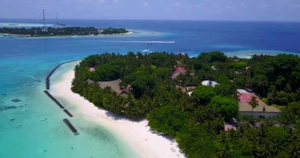 Blick Auf Buhnen Rund Die Insel Sommerentspannung Bora Bora Französisch — Stockvideo