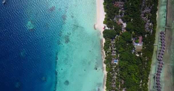 Wyspa Luksusowymi Bungalowami Tropikalne Wakacje Bahamy Karaiby — Wideo stockowe