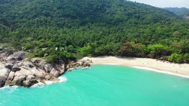 Laguna Rocosa Con Aguas Turquesas Montañas Segundo Plano Decoración Jamaica — Vídeos de Stock