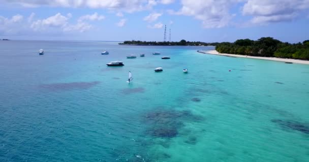 Litoral Durante Dia Paisagem Sazonal Verão Maldivas Sul Ásia — Vídeo de Stock