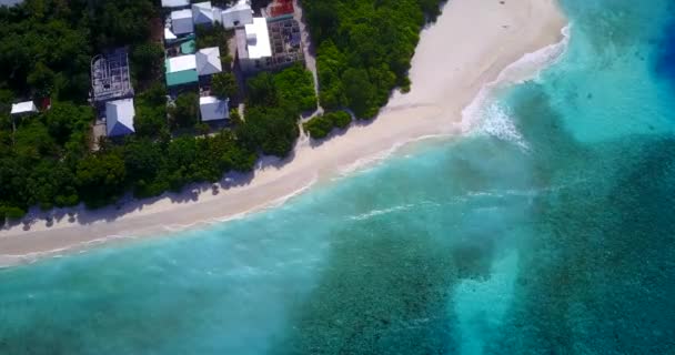Blick Von Oben Auf Die Türkisfarbene Küste Naturszene Von Fidschi — Stockvideo