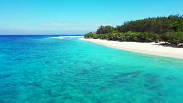 Bright Tuquoise Sea Green Island Summer Trip Dominican Republic Caribbean — Stock Video