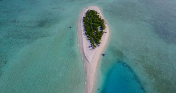 Video Aereo Dell Isola Tropicale Con Spiaggia Sabbia Bianca Palme — Video Stock