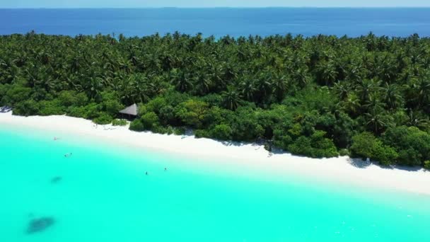 Повітряний Вид Білий Піщаний Пляж Тропічним Райським Островом Маладіях — стокове відео