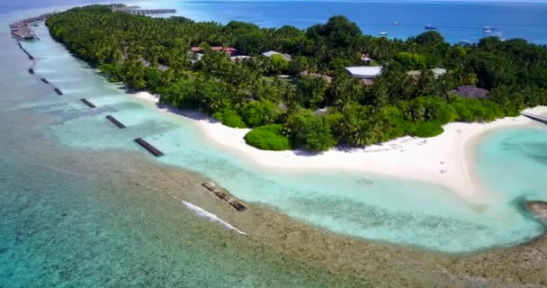 Luftaufnahme Der Paradiesinsel Mit Schönem Ozean — Stockvideo