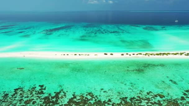 Яскраво Зелене Бірюзове Море Довгим Піщаним Островом Літня Подорож Австралії — стокове відео