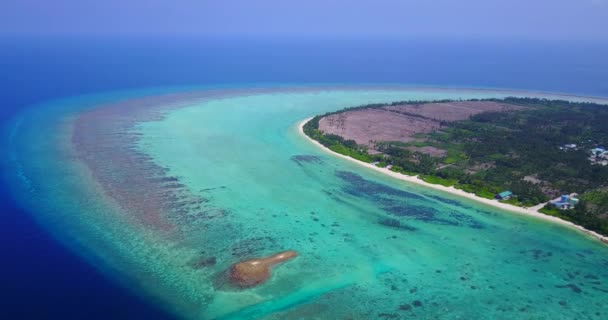 Magnifico Paesaggio Marino Con Mare Azzurro Scena Estiva Alle Maldive — Video Stock