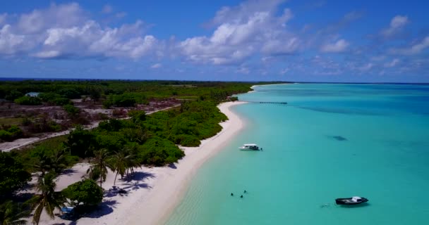 Kristal Okyanus Suyu Olan Tropik Bir Ada Güzel Doğa Manzarası — Stok video