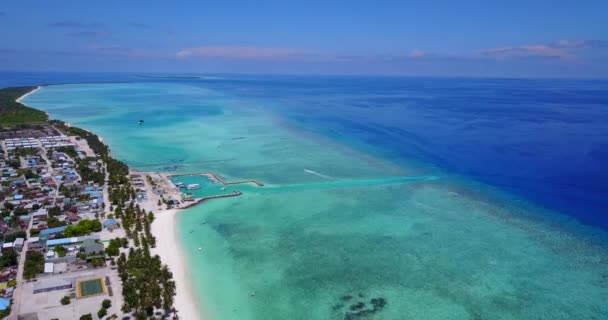 Luftaufnahme Der Insel Und Des Endlosen Meeres Sommerreise Nach Indonesien — Stockvideo