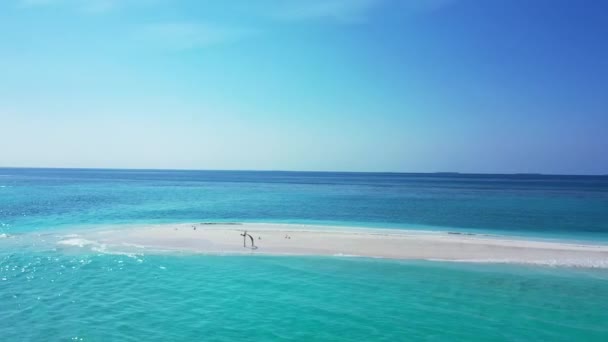 Piękna Samotna Plaża Tropikalna Białym Piaskiem Turkusową Wodą Oceanu Oceanem — Wideo stockowe