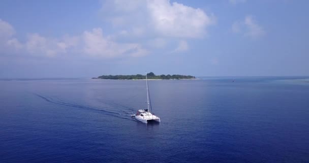 Blauwe Zeegezicht Achtergrond Tropisch Paradijs Bora Bora Frans Polynesië — Stockvideo