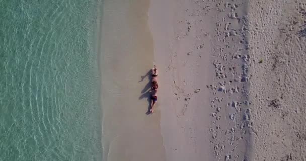 Feliz Pareja Romántica Playa Tropical — Vídeo de stock