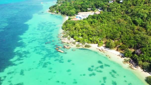 Rocoso Litoral Con Mar Turquesa Situación Verano Bahamas Caribe — Vídeo de stock