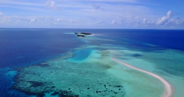 Seascape Green Island Clear Blue Sea Vacaciones Verano República Dominicana — Vídeo de stock