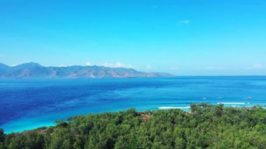 Bright turquoise marina. Enjoying nature of Bali, Indonesia. 