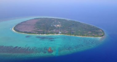 Hava deniz manzaralı arka plan. Endonezya, Bali 'de tropikal tatilin tadını çıkarıyorum..