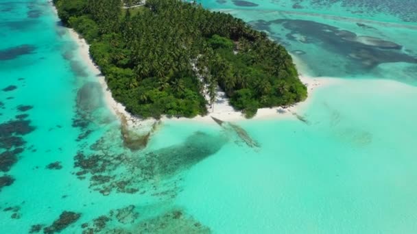 Insel Mit Üppigem Grün Von Oben Gesehen Sommerentspannung Bora Bora — Stockvideo