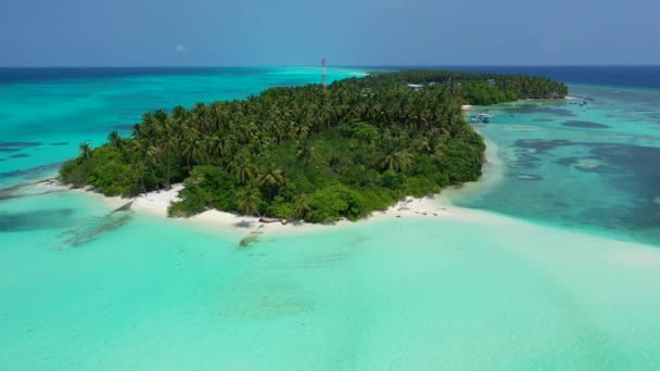 Marina Magnética Com Água Azul Turquesa Ilha Tropical Maldivas — Vídeo de Stock