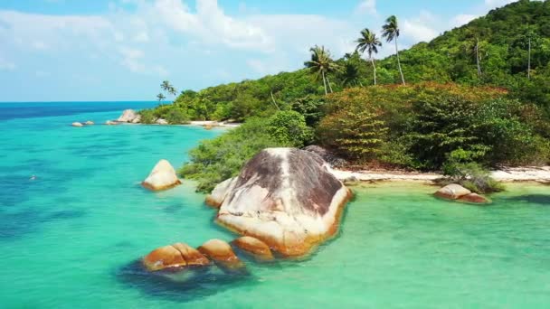 Felsen Der Tropischen Küste Reisen Nach Bora Bora Französisch Polynesien — Stockvideo