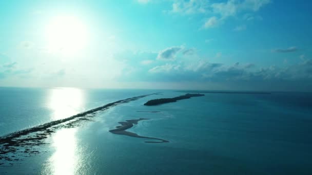 Vista Aérea Ilha Meio Dia Natureza Tropical Das Bahamas Caribe — Vídeo de Stock