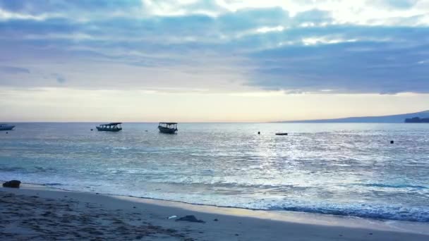 Fantastisk Utsikt Över Solnedgången Vid Havet Sommar Tropisk Scen Dominikanska — Stockvideo