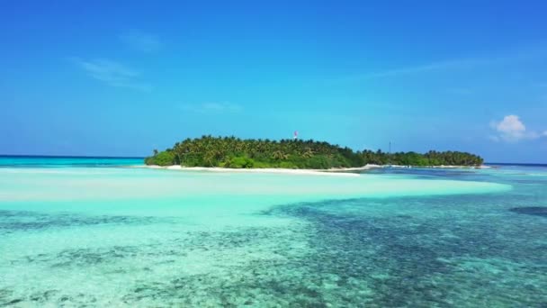 Mar Azul Turquesa Com Ilha Verde Exuberante Viagem Verão Antígua — Vídeo de Stock