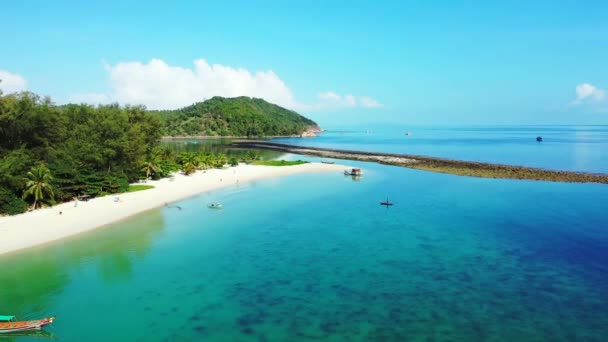 Paesaggio Thailandia Con Barche Attraccate Sulla Spiaggia — Video Stock