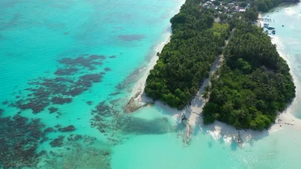 鮮やかなターコイズブルーの海辺のシーン ドミニカ共和国 カリブ海の夏の熱帯の風景 — ストック動画