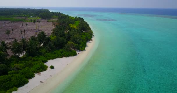 Exotische Zomervakantie Naar Bahama Caribisch Gebied Luchtfoto Van Eiland Met — Stockvideo