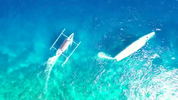 Pequenos Barcos Mar Vibrante Paraíso Verão Jamaica Caribe — Vídeo de Stock