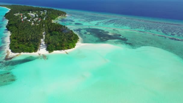 Aerial View Turquoise Seaside Travel Bora Bora French Polynesia — Stock Video