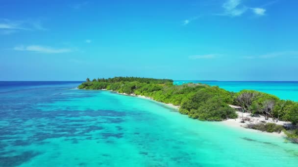 Levendige Tropische Zee Met Eiland Zomervakantie Malediven — Stockvideo