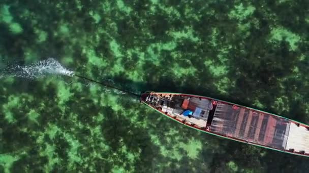 Boat Moving Sea Journey Gili Trawangan Thailand — Αρχείο Βίντεο