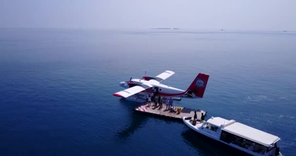 Avión Acuático Atracado Panton Mar Relajación Verano Bali Indonesia — Vídeo de stock