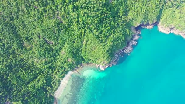Ruhige Küste Von Oben Gesehen Sommerentspannung Auf Bali Indonesien — Stockvideo