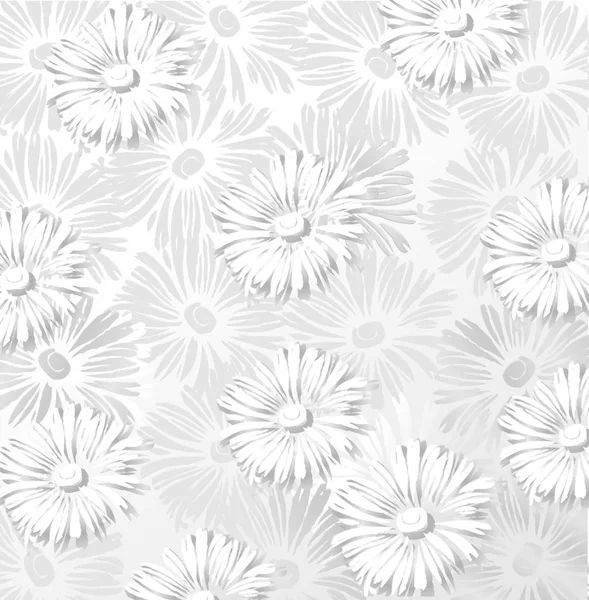 抽象的形象 花卉的动机 洋甘菊 灰色挂毯的深浅 — 图库照片