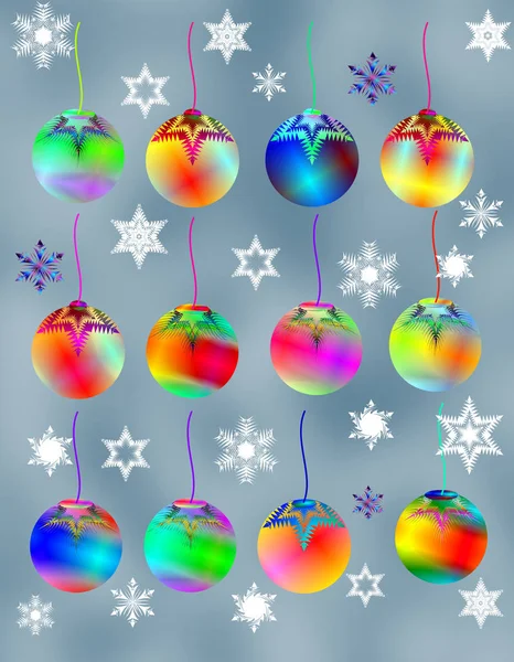 Conjunto Elementos Para Decoración Navidad Año Nuevo —  Fotos de Stock