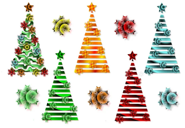 Abstract Image Stylized Christmas Tree New Year Tree — Stock Photo, Image