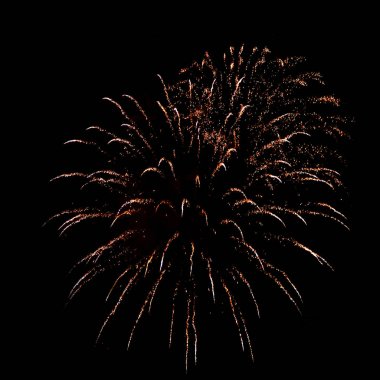 Gece havai fişek farklı renkleri siyah bir zemin üzerine