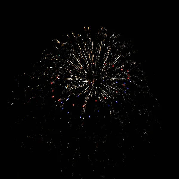 Gece havai fişek farklı renkleri siyah bir zemin üzerine