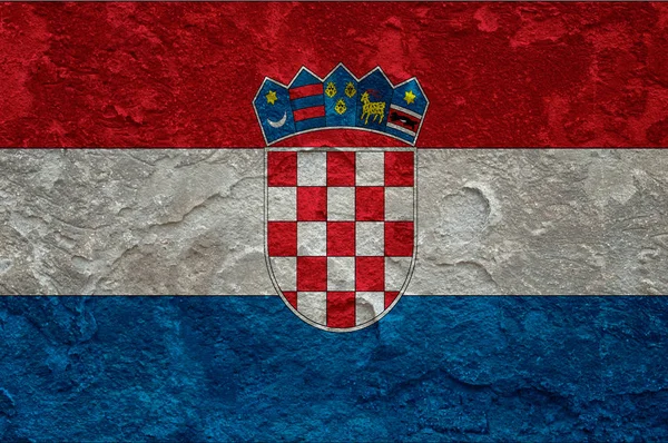 Kroatien flagga på grunge bakgrund — Stockfoto