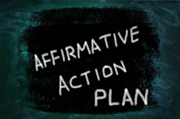 Affirmative Action Plan ord skrivna på grunge bakgrund — Stockfoto